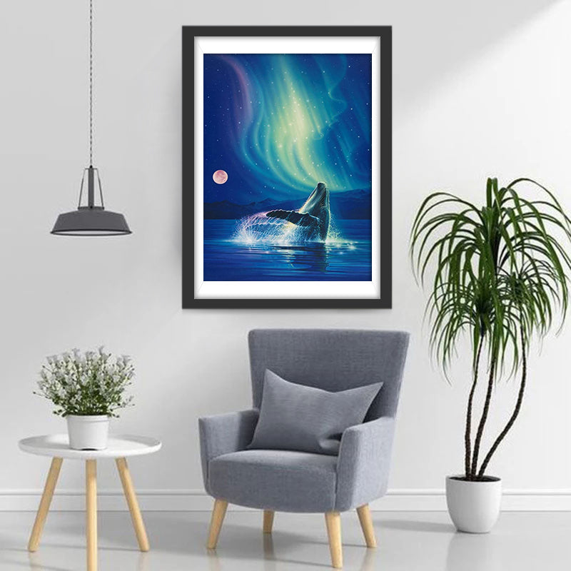Walvis en Noorderlicht Diamond Painting