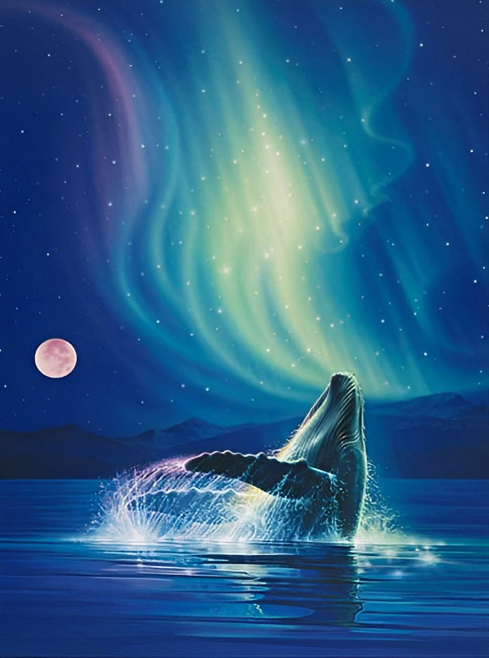 Walvis en Noorderlicht Diamond Painting