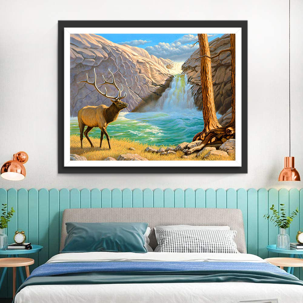 Waterval en Eland Diamond Painting