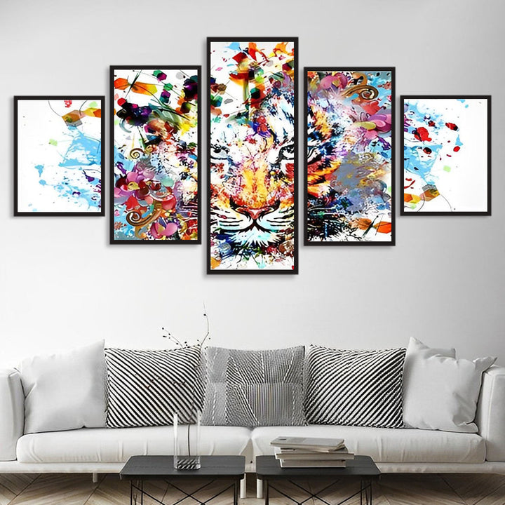 Wisselende Tijgerkleurenpracht 5 Platen Diamond Painting