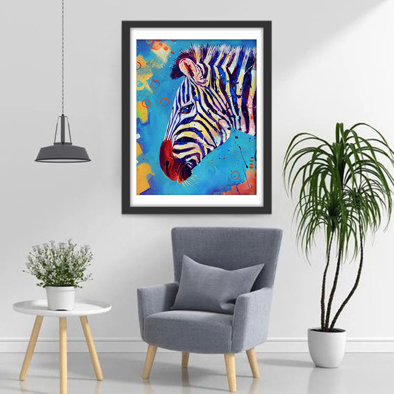 Zebra voor de Graffitimuur Diamond Painting