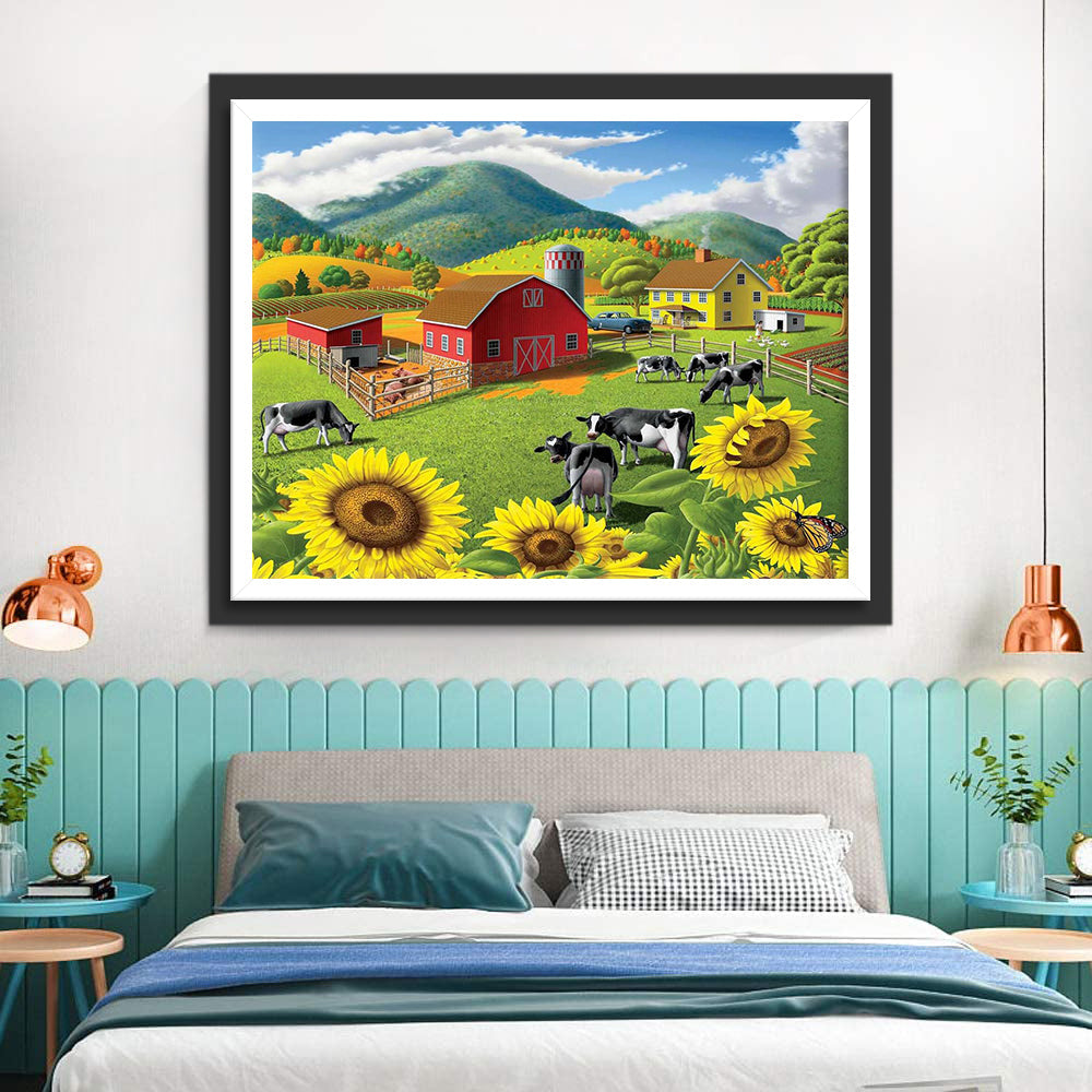 Zonnebloemveld Diamond Painting