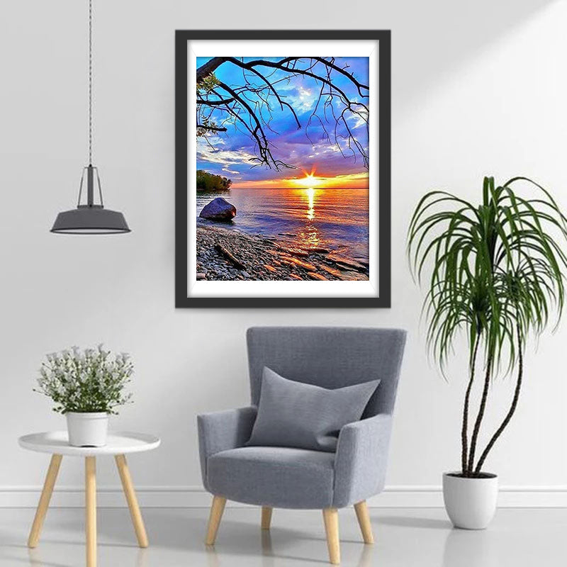Zonsondergang aan de Kust Diamond Painting