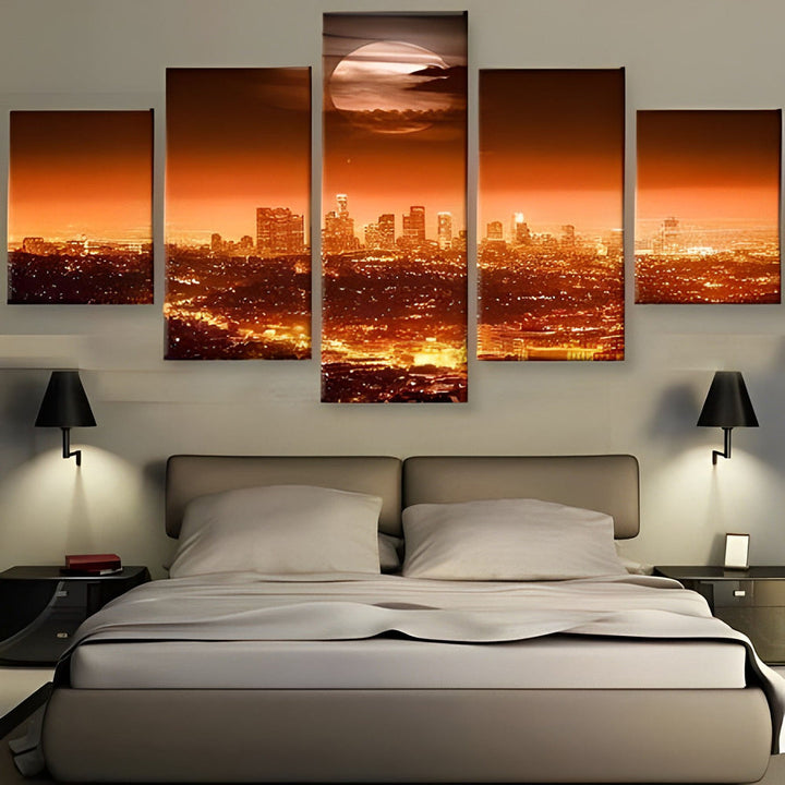 Zonsondergangsglorie over de Stad 5 Platen Diamond Painting