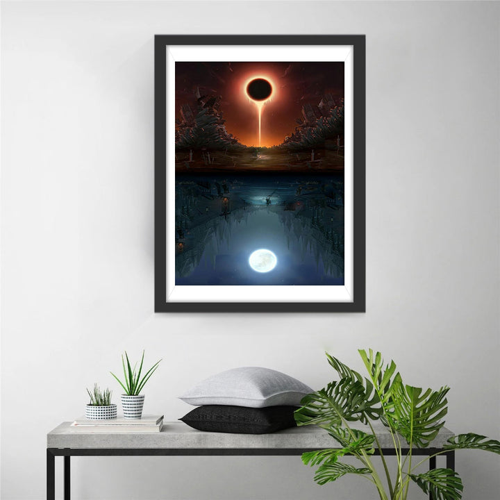 Zonsverduistering en Maanlicht Diamond Painting