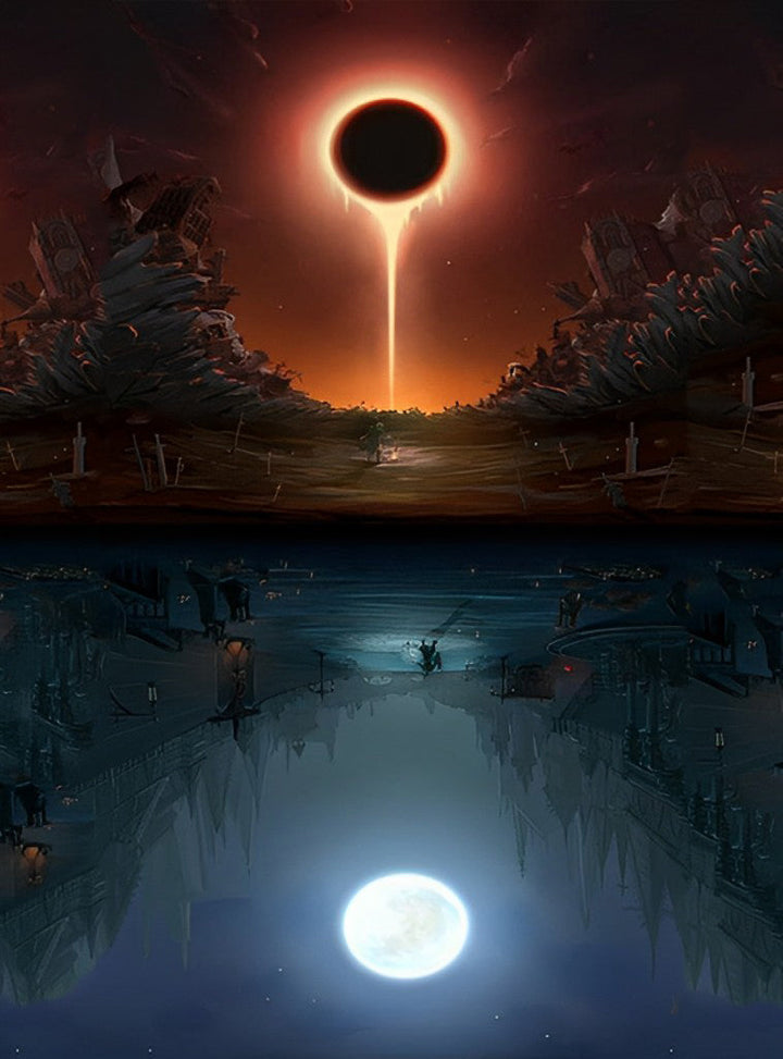 Zonsverduistering en Maanlicht Diamond Painting