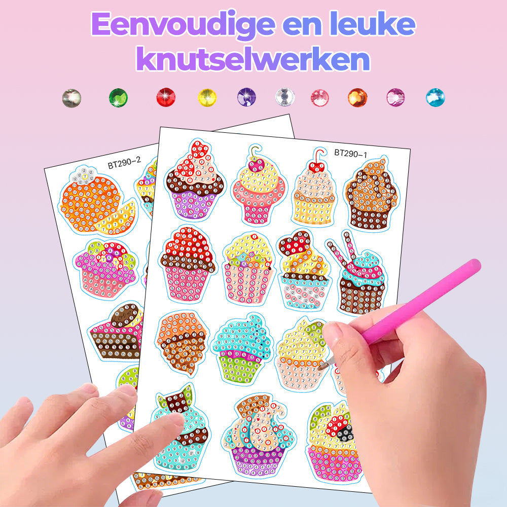 31 Stuks Heerlijke Taartjes in Verschillende Vormen Diamond Painting Stickers
