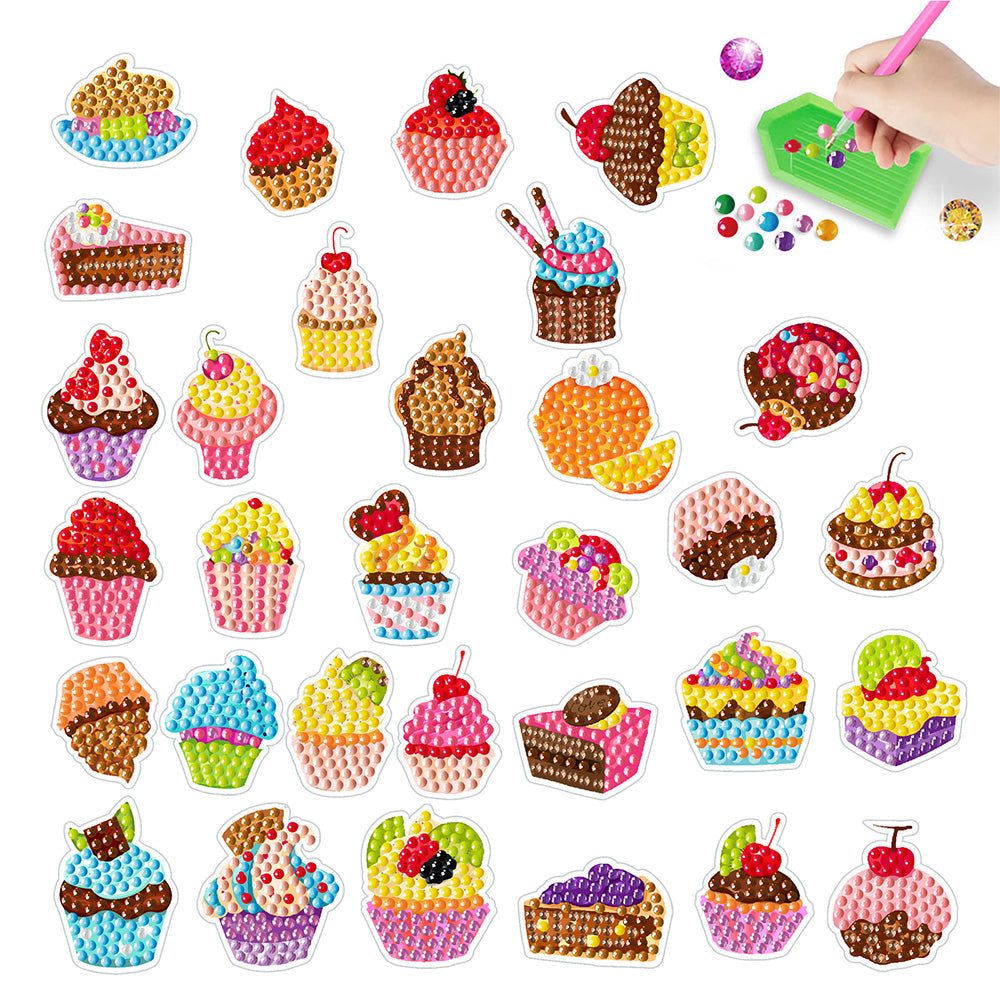 31 Stuks Heerlijke Taartjes in Verschillende Vormen Diamond Painting Stickers