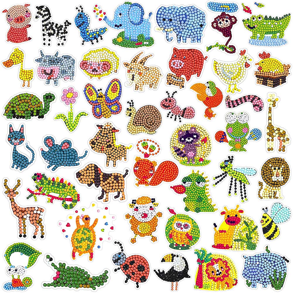 45 Stuks Insecten en Dieren Diamond Painting Stickers