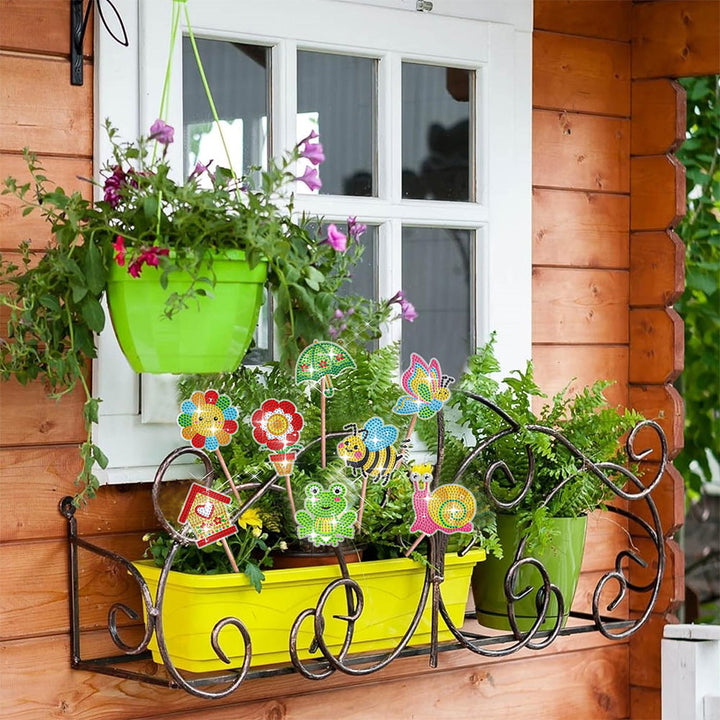 8 stuks Schattige Dieren Diamond Painting Tuinstekers