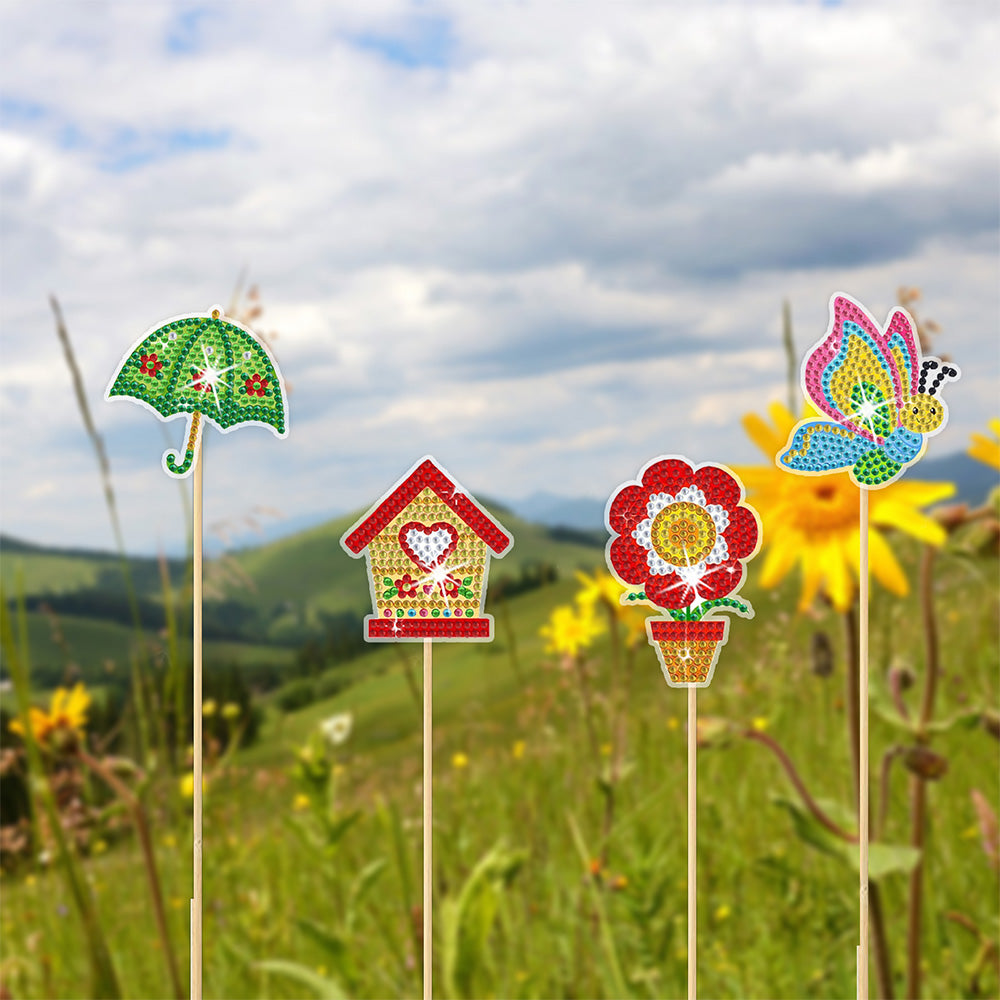 8 stuks Schattige Dieren Diamond Painting Tuinstekers