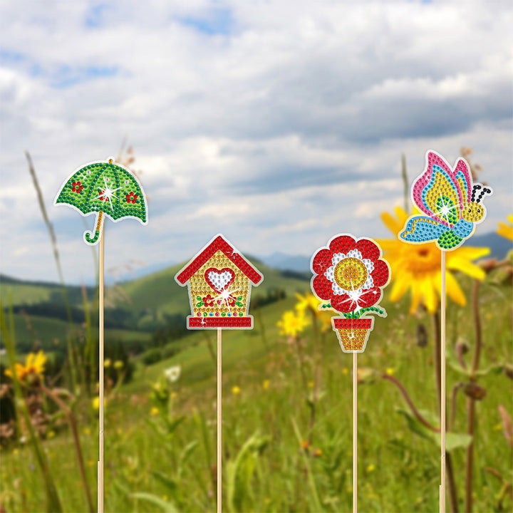 8 stuks Schattige Dieren Diamond Painting Tuinstekers