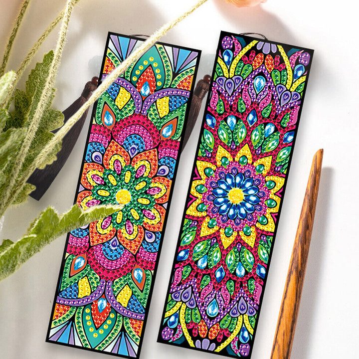 2/4 Stuks Lotus Mandala Leren Boekenlegger Diamond Painting