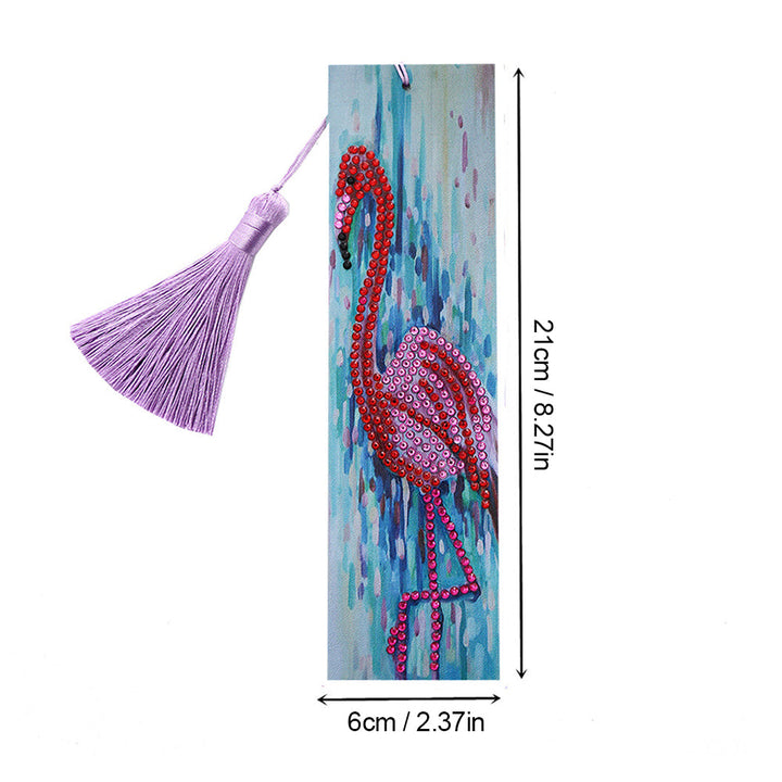 Rode Flamingo Leren Boekenlegger Diamond Painting