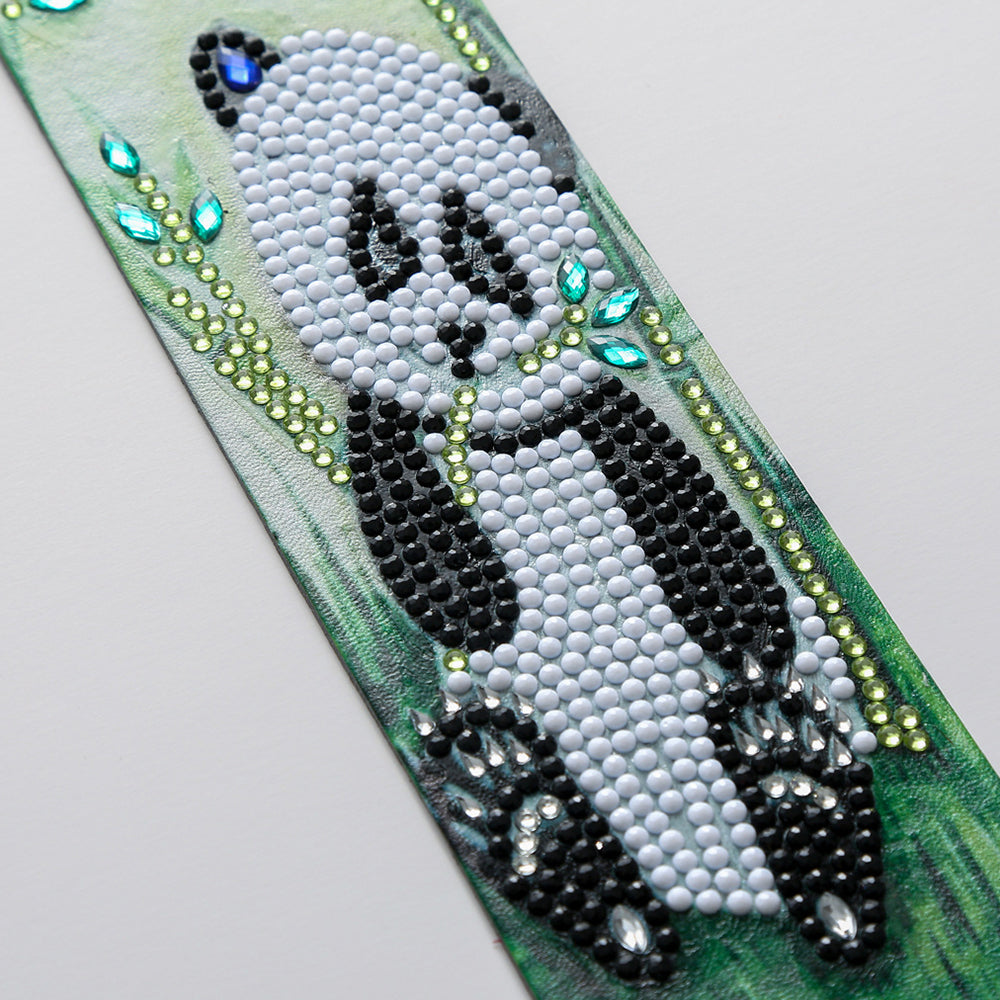 Panda Eet Bamboe Leren Boekenlegger Diamond Painting