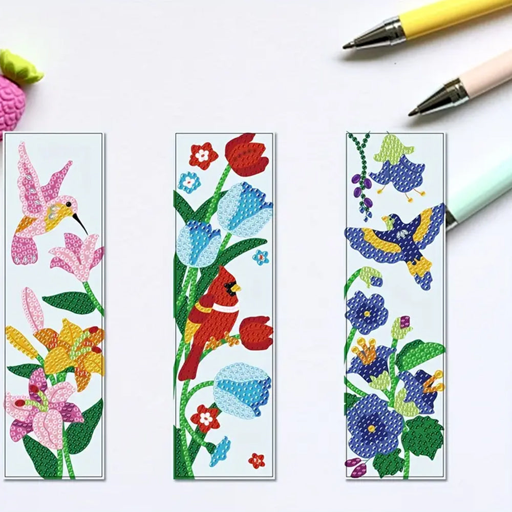 10 Stuks de Wereld van Bloemen en Vogels Acryl Boekenlegger Diamond Painting