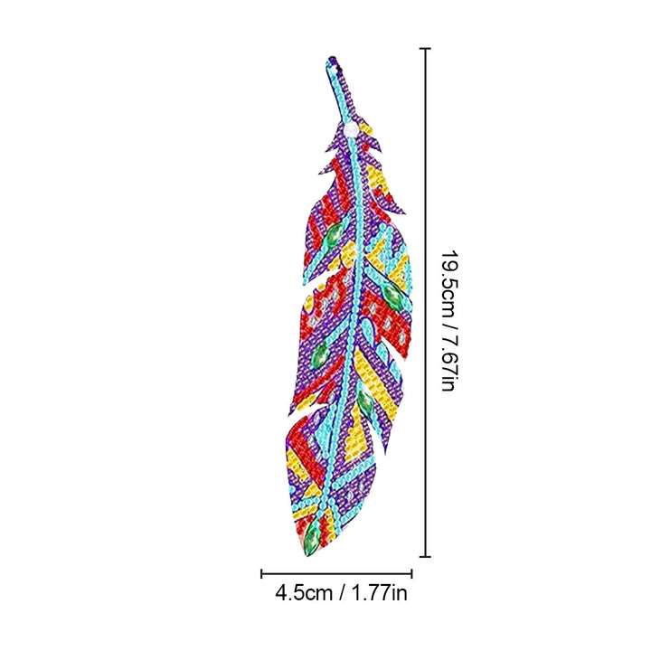 8 Stuks Kleurrijke Veren Acryl Boekenlegger Diamond Painting