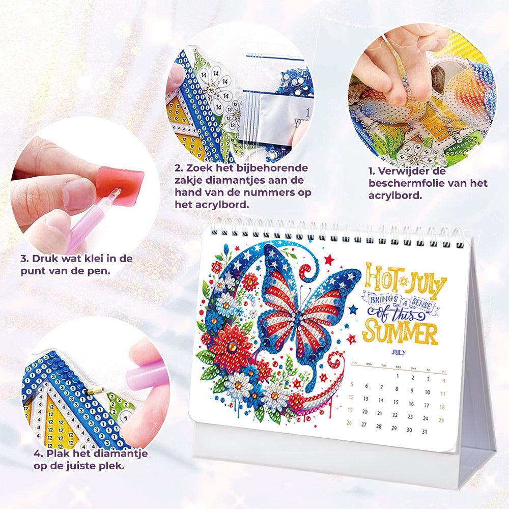 2026 Bureaukalender Diamond Painting | Een Geweldig 2026
