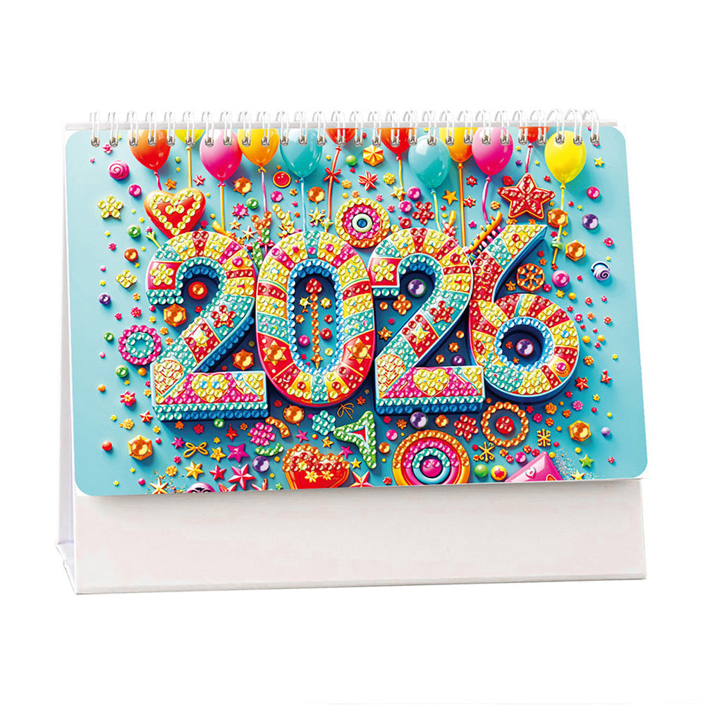 2026 Bureaukalender Diamond Painting | Een Levendig Landschap en Dieren