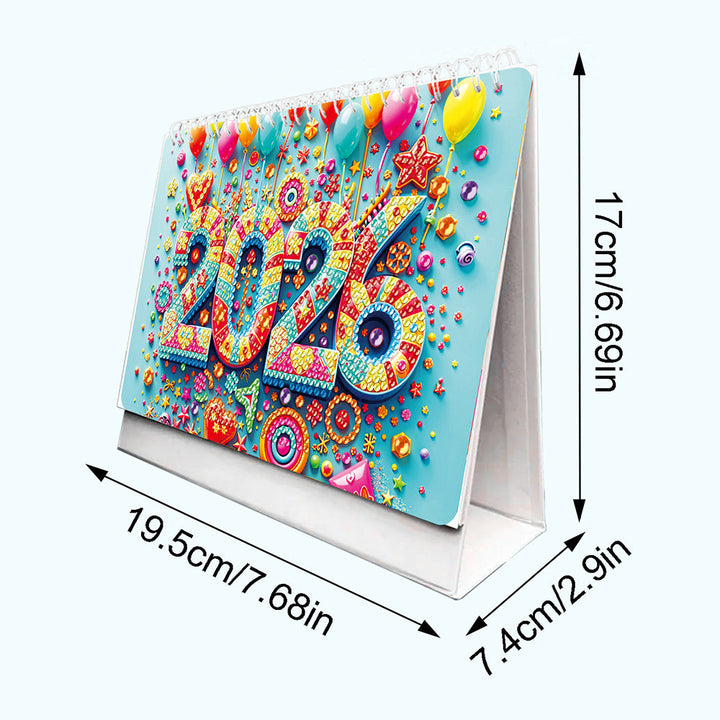 2026 Bureaukalender Diamond Painting | Een Levendig Landschap en Dieren