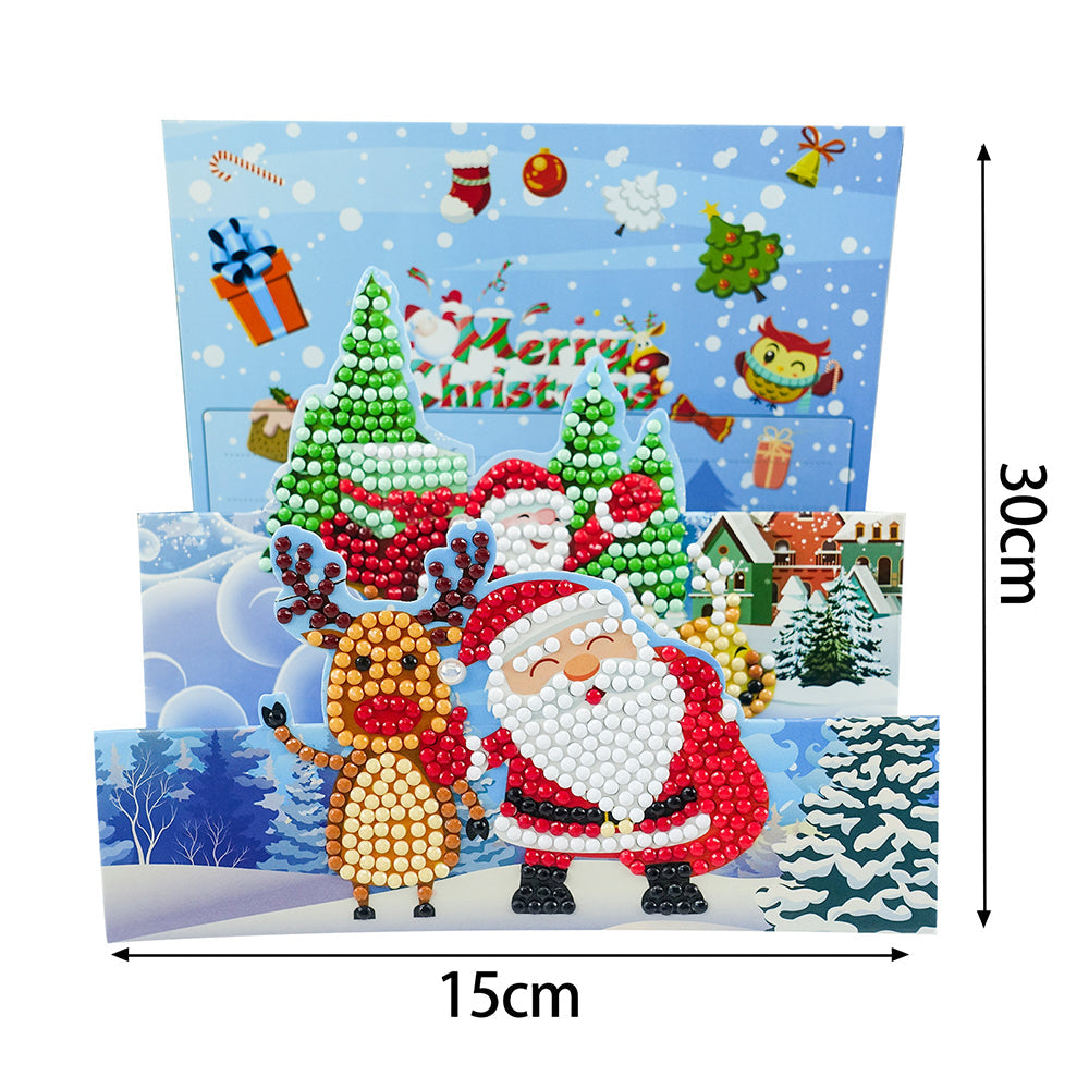 3D-Cartoon Kerstwenskaarten | 8 Stuks