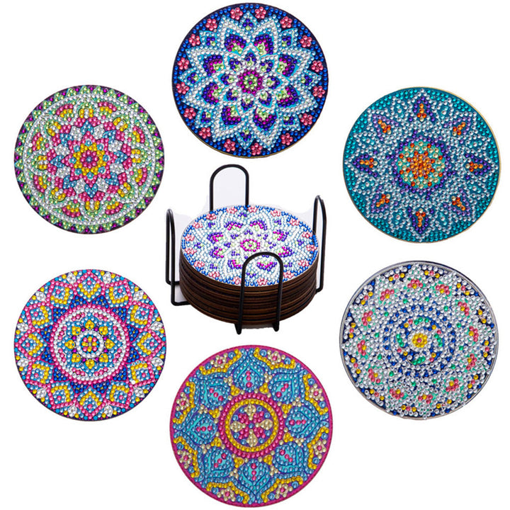 Ronde Mandala Diamond Painting Onderzetters 6 Stuks