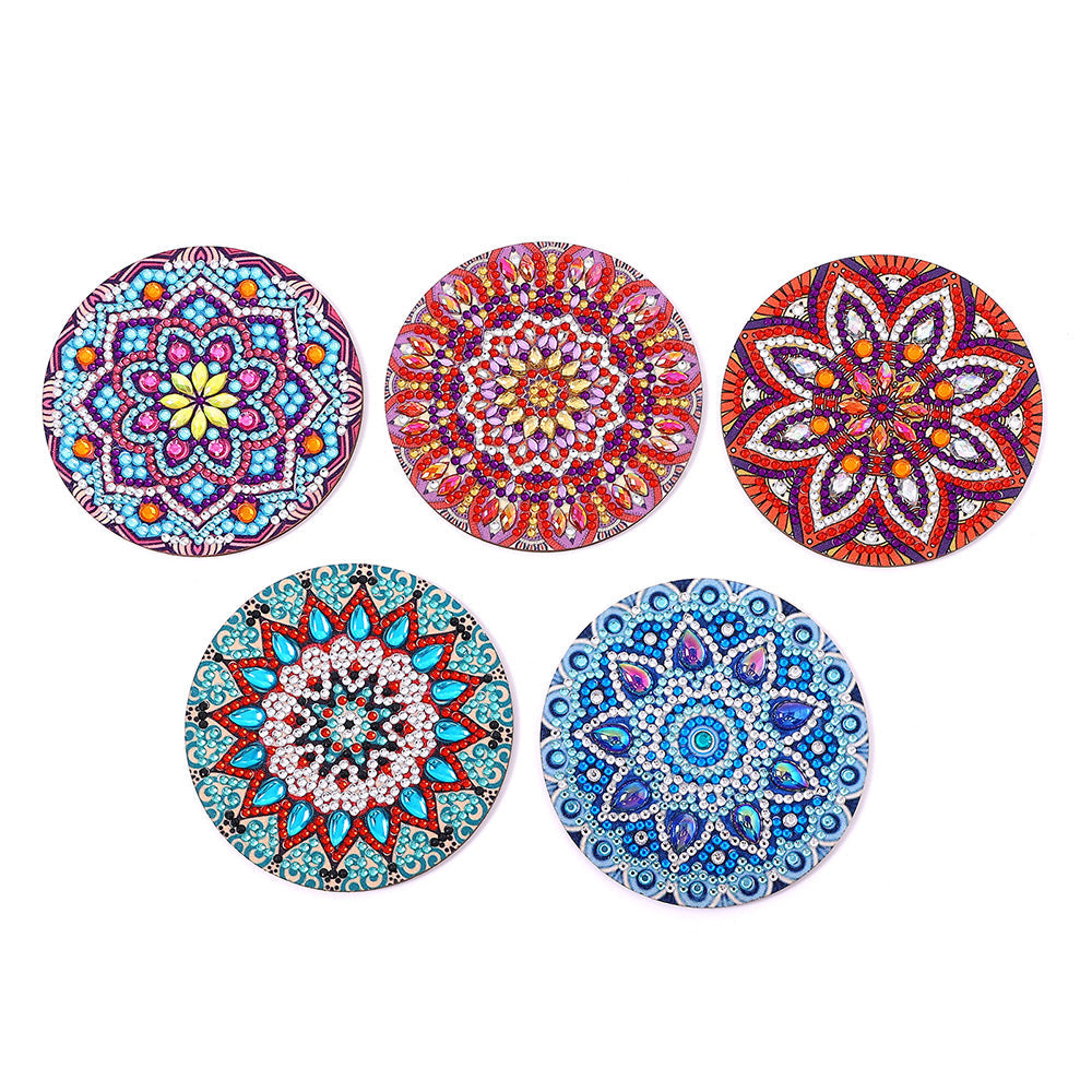 Ronde Mandala Diamond Painting Onderzetters 5 Stuks