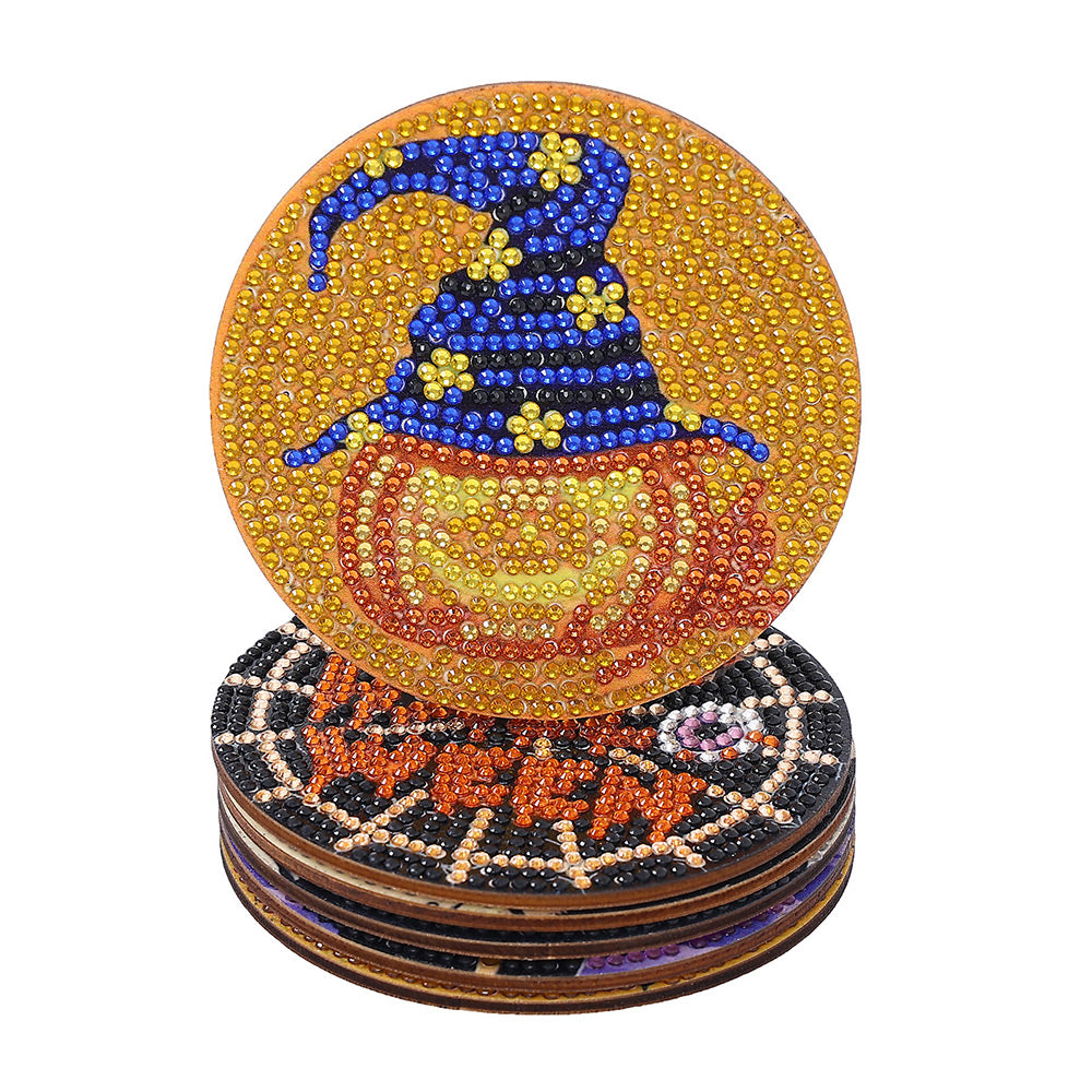 Halloween Diamond Painting Onderzetters 6 Stuks