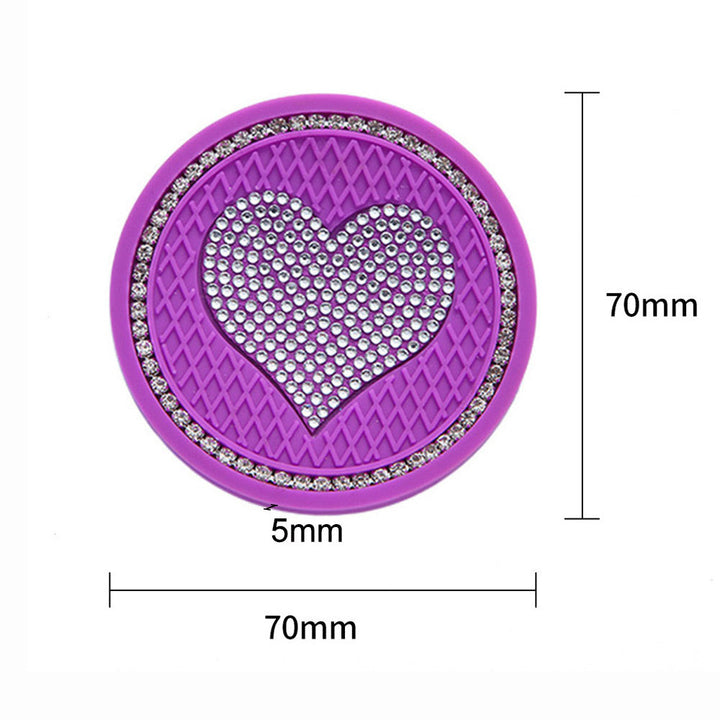 Auto Onderzetter met Hartvorm Diamond Painting Onderzetters 2 Stuks