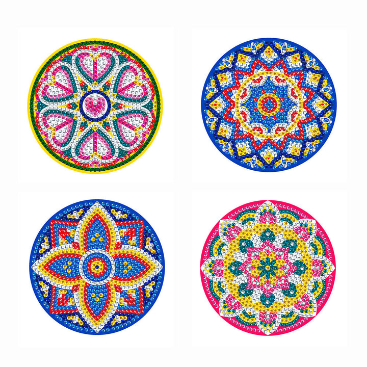 Mandala (met Licht) Diamond Painting Onderzetters 1/4 Stuks