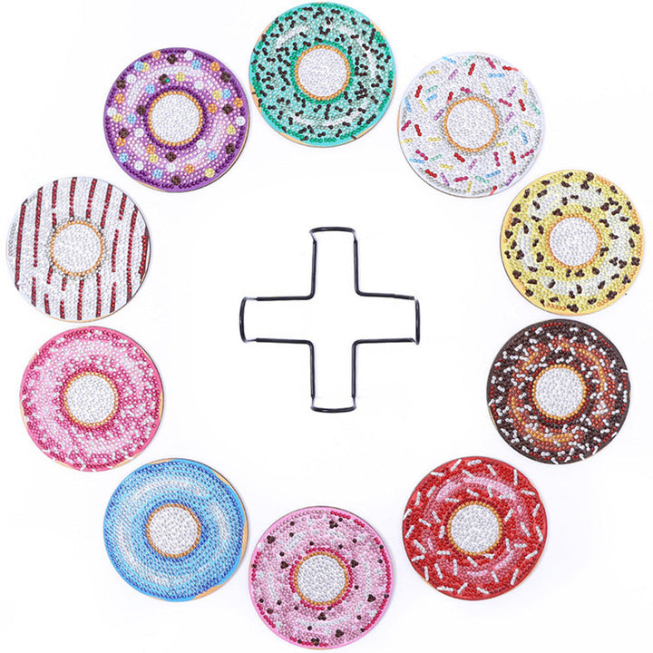 Donuts Diamond Painting Onderzetters 10 Stuks