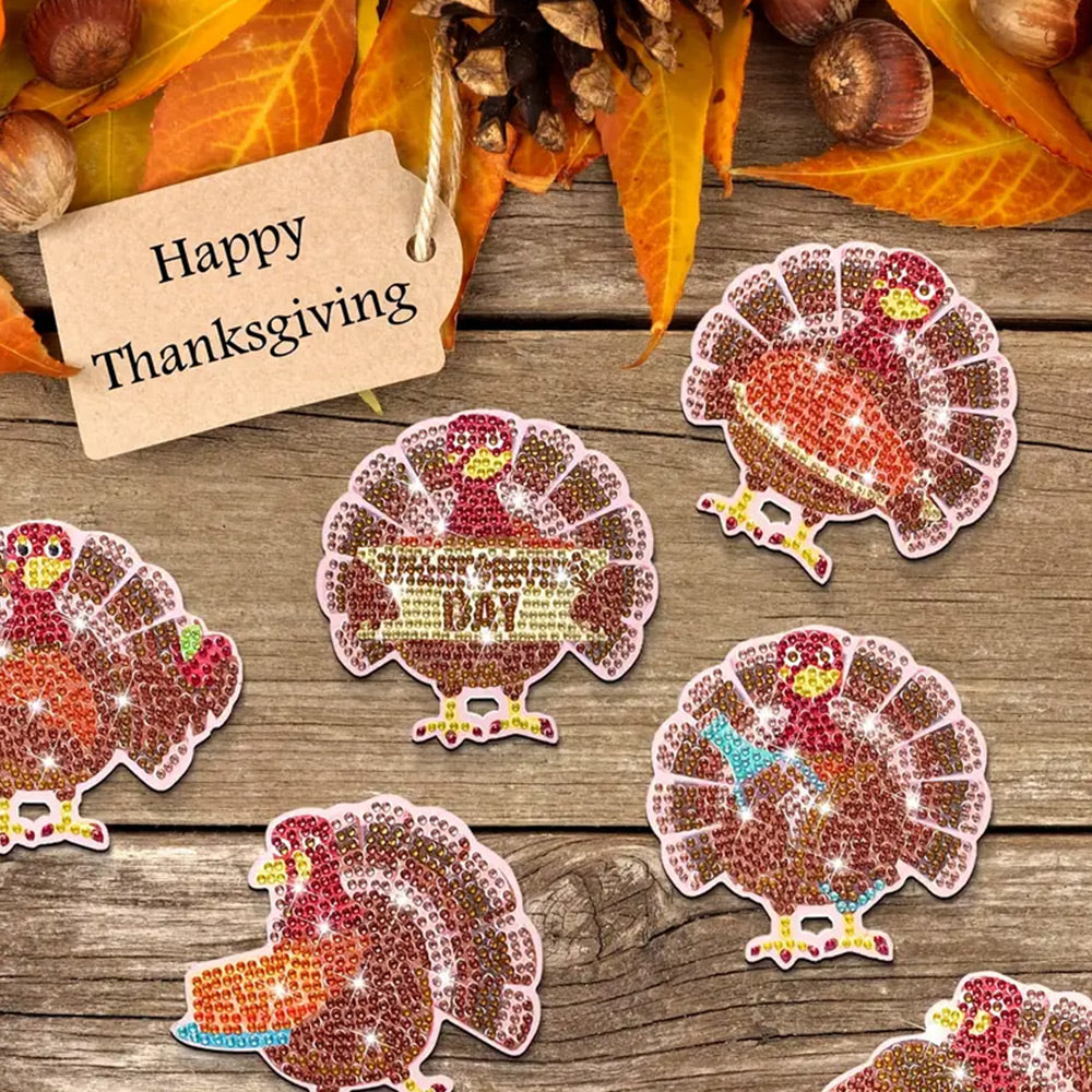 Thanksgiving-dag Diamond Painting Onderzetters 10 Stuks