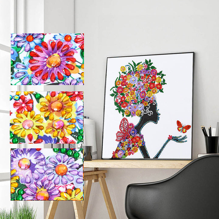 Bloemen Prinses Speciaal Gevormde Boren Diamond Painting