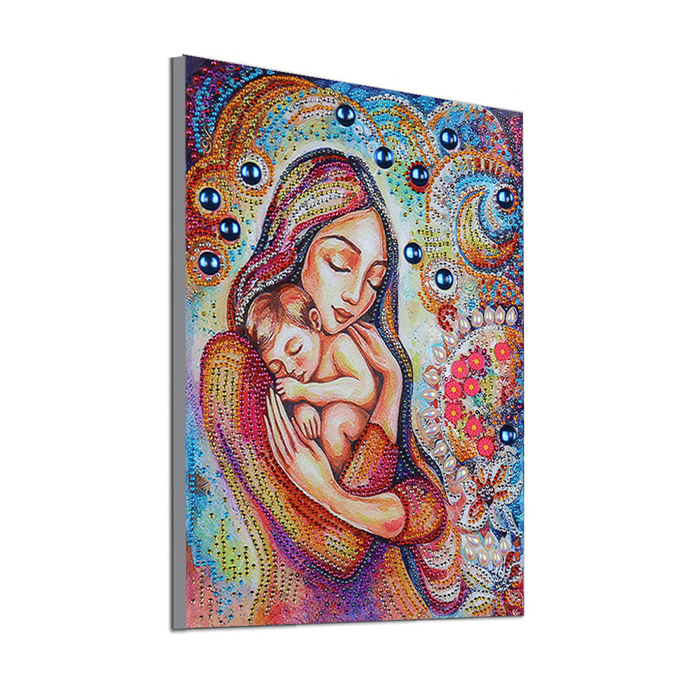 Vrouw met Baby Speciaal Gevormde Boren Diamond Painting