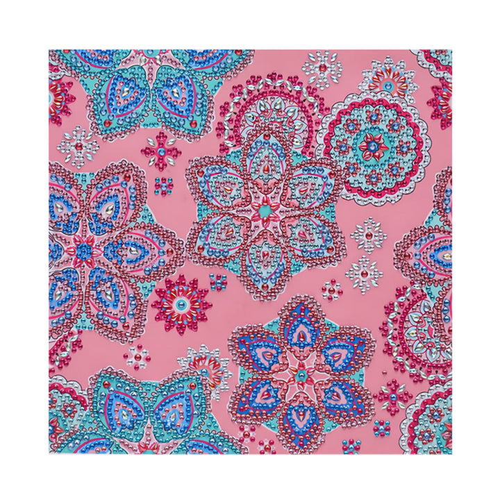 Roze Vierkante Bloem Mandala Speciaal Gevormde Boren Diamond Painting