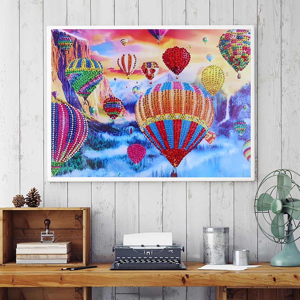 Fladderende Heteluchtballon Speciaal Gevormde Boren Diamond Painting