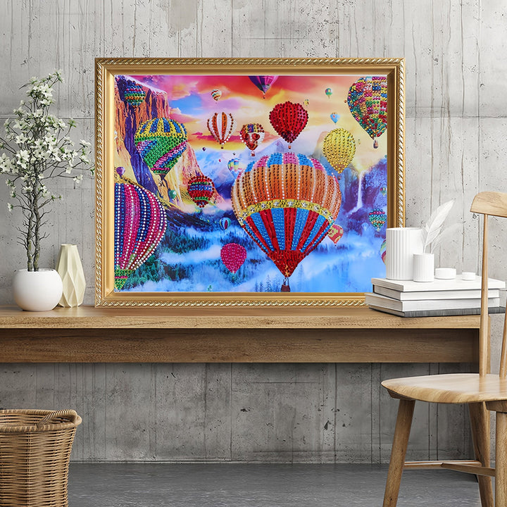 Fladderende Heteluchtballon Speciaal Gevormde Boren Diamond Painting