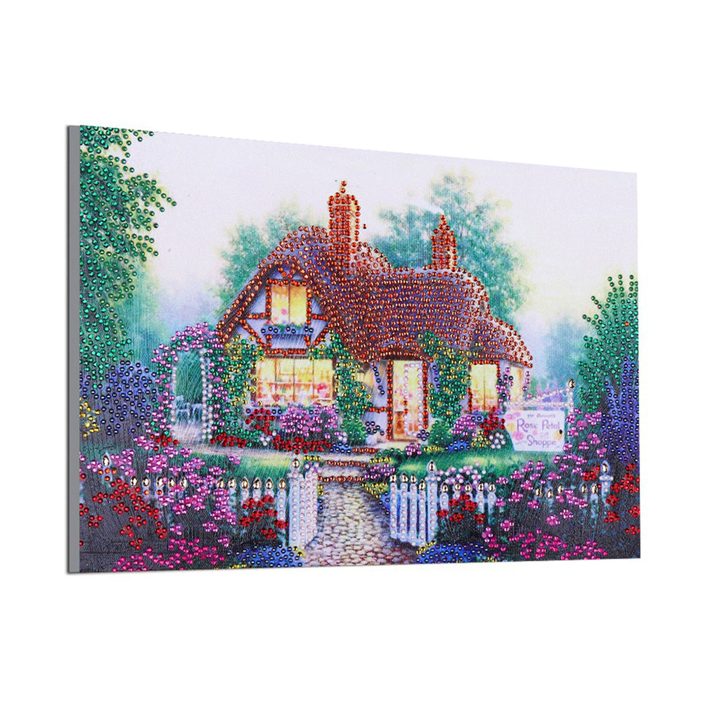 Hut in de Tuin Speciaal Gevormde Boren Diamond Painting