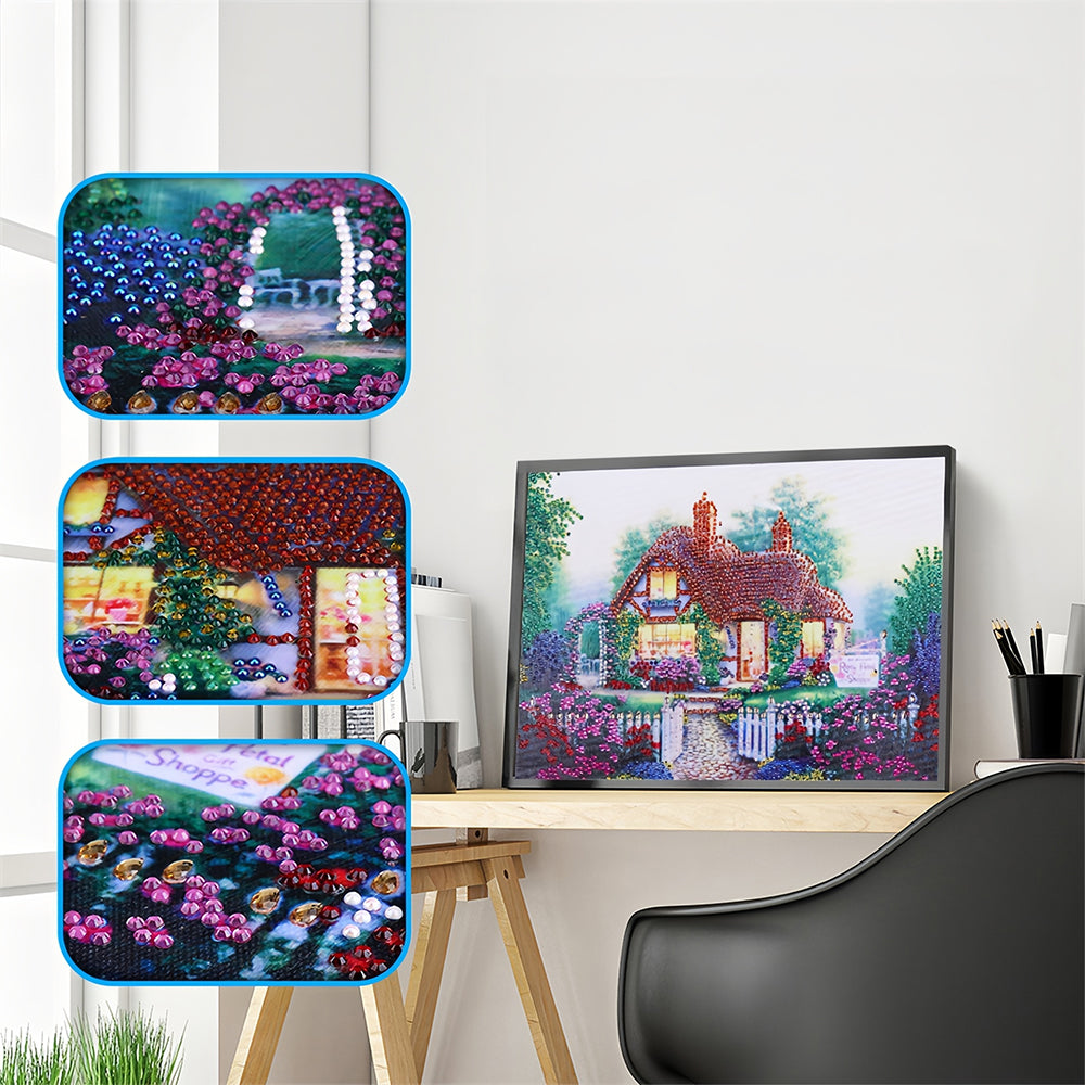 Hut in de Tuin Speciaal Gevormde Boren Diamond Painting