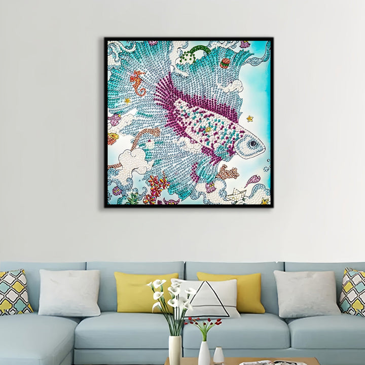 Groen Guppy Speciaal Gevormde Boren Diamond Painting