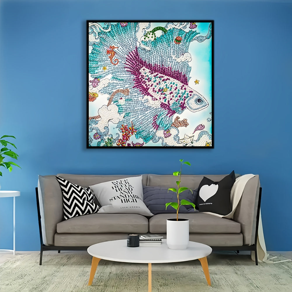 Groen Guppy Speciaal Gevormde Boren Diamond Painting