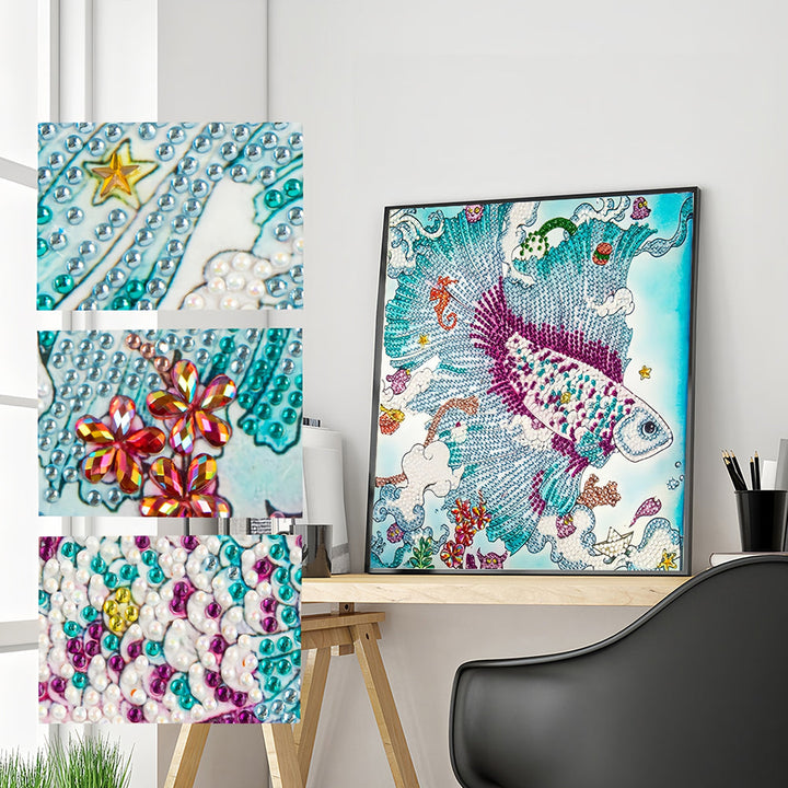 Groen Guppy Speciaal Gevormde Boren Diamond Painting