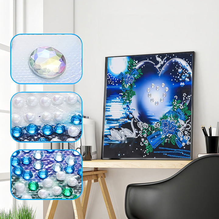 Zwaan en Hart Speciaal Gevormde Boren Diamond Painting