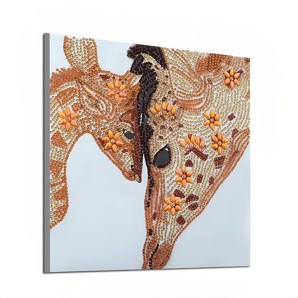 Warme Girafmoeder En Kind Speciaal Gevormde Boren Diamond Painting