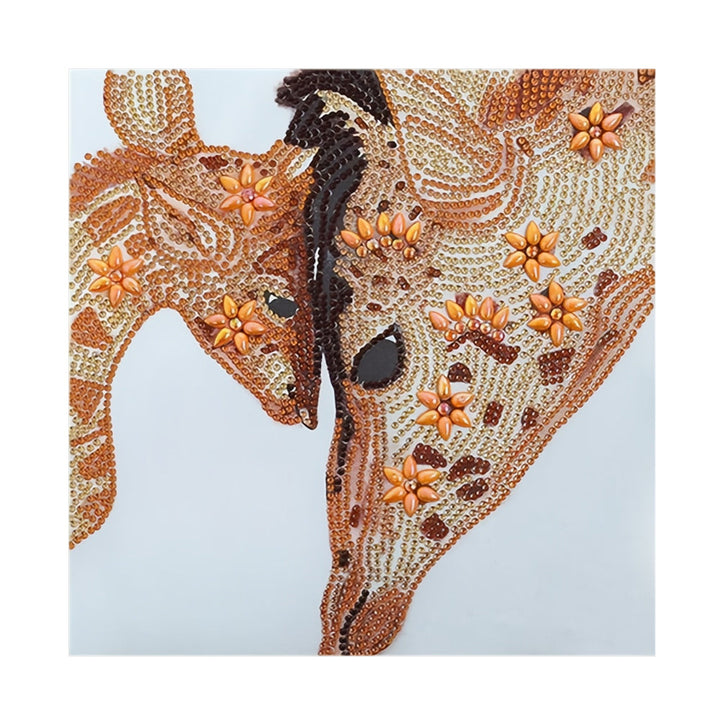 Warme Girafmoeder En Kind Speciaal Gevormde Boren Diamond Painting