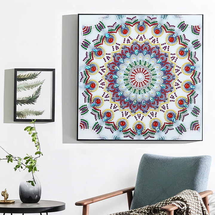 Ijs Blauwe Mandala Speciaal Gevormde Boren Diamond Painting