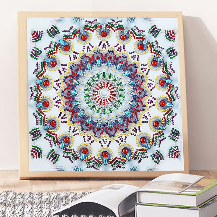 Ijs Blauwe Mandala Speciaal Gevormde Boren Diamond Painting