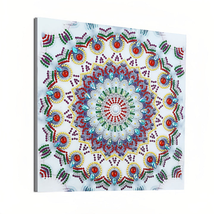 Ijs Blauwe Mandala Speciaal Gevormde Boren Diamond Painting