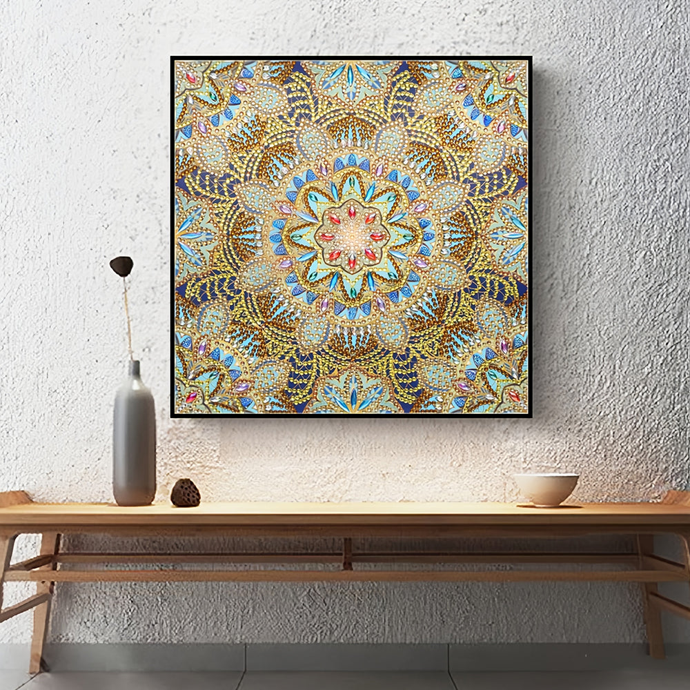 Licht Gouden Mandala Speciaal Gevormde Boren Diamond Painting