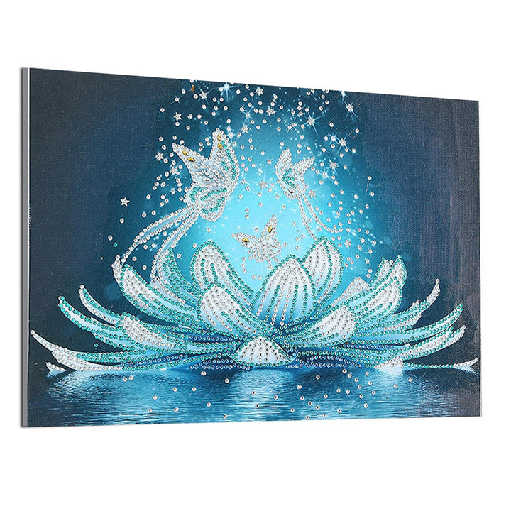 Ijs Lotus en Vlinders Speciaal Gevormde Boren Diamond Painting